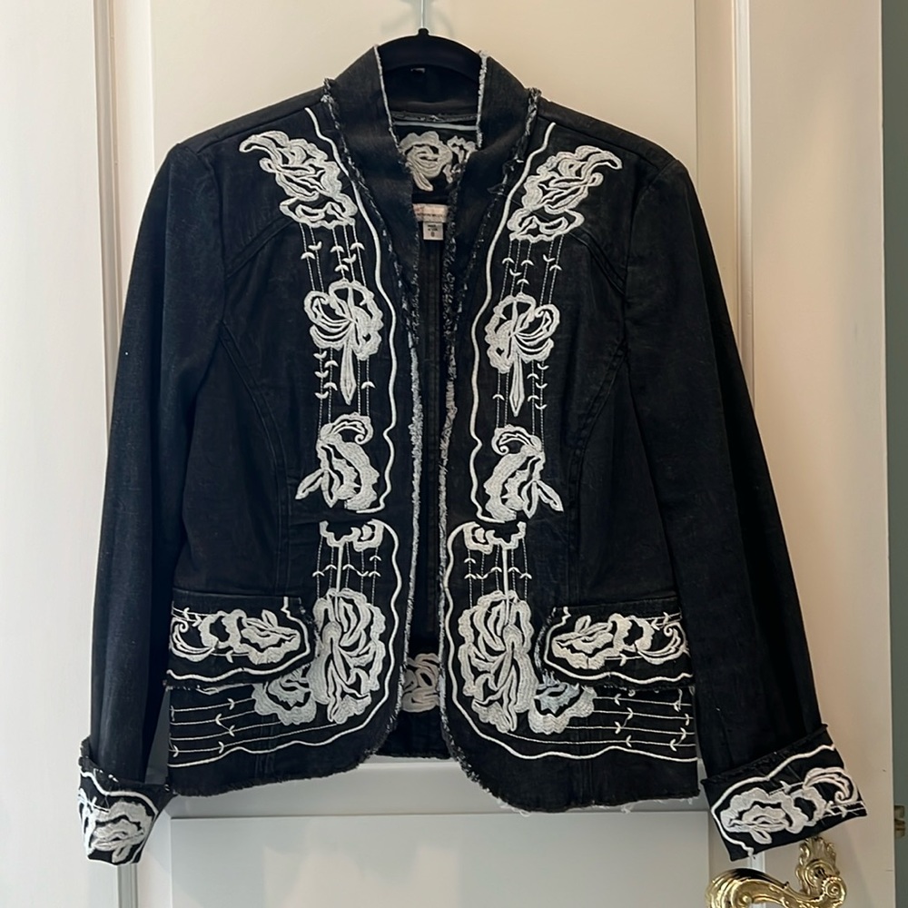 Shabby chic denim jacket.